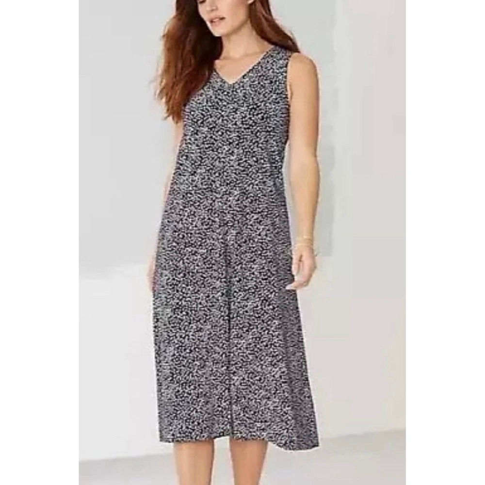 J. Jill Wearever Collection Sleeveless Midi Dress Cutout Back Casual Sz XS‎